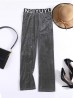 Velvet High Waist Wide Leg Pants W/ Tiny Sequins